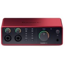 Scarlett 4i4 4th Gen, 4-in, 4-out ulkoinen USB-äänikortti/Audio Interface, musta/punainen