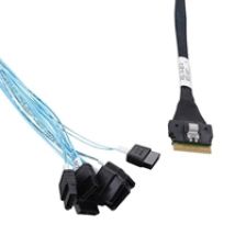 SlimSAS SFF-8654 8i -> 8x SATA SFF-8482 -kaapeli, 0,8m, musta