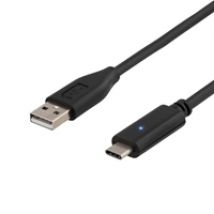 2.0 USB-A - USB-C -kaapeli, 2m, musta