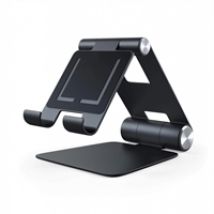 R1 Aluminum Hinge Holder Foldable Stand, tabletin/kannettavan jalusta, musta