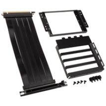 O11D-1X-4 Riser Card -kaapeli + PCI-rauta, PCIE 4.0, musta