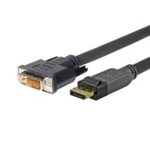 Displayport - DVI-D (Dual-Link) -adapterikaapeli, 2m, musta