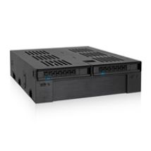 ExpressCage Backplane 2x 2.5" + 3.5" SAS/SATA HDD/SSD -levykehikko 5.25" laitepaikkaan, musta