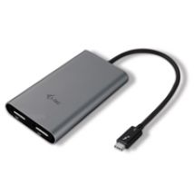 Thunderbolt 3 Dual DisplayPort -videoadapteri, harmaa/musta