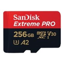 256GB Extreme PRO, microSDXC -muistikortti, UHS-I V30 U3 A2, 200/140 MB/s