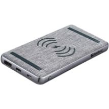 10 000 mAh Powerbank, USB-C PD 20W, USB-A QC3.0, langaton 15W, harmaa
