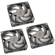120mm T30-120 -laitetuuletinsarja, 3-pack, musta/harmaa