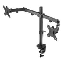 13-32" x2 Dual Monitor Desk Mount, -pöytäteline kahdelle näytölle, musta