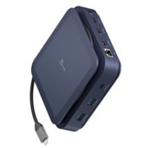 USB-C Dual 4K 10-in-1 -telakka, sininen