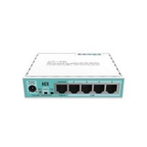 hEX, 5-porttinen Gigabit Ethernet -reititin, valkoinen/turkoosi