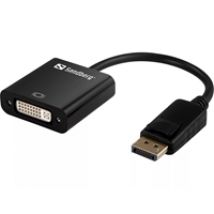 DisplayPort -> DVI -adapteri, musta