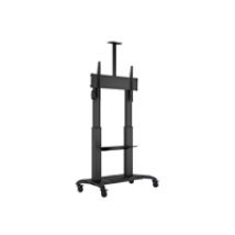 60-100" M Public Floorstand Dual Pillar 180 HD, kärryteline, musta