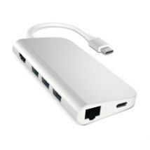 USB-C Multi-Port Adapter 4K -porttitoistin, hopea