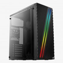 Streak RGB, ikkunallinen miditornikotelo, musta
