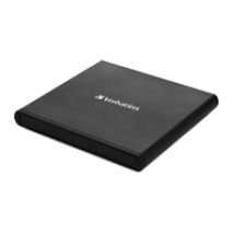 Slimline, ulkoinen CD/DVD kirjoittava asema, 2.0 USB-A, musta