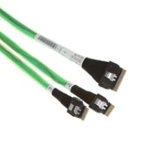 SlimSAS SFF-8654 8i -> 2x SlimSAS SFF-8654 4i -kaapeli, 1m, vihreä