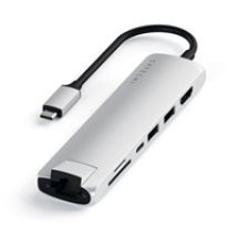 USB-C Slim Multi-Port with Ethernet -adapteri, hopea