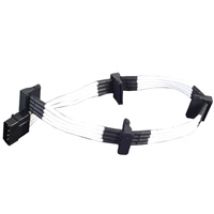 Modauskaapeli, 1x 4-pin Molex muunto 4x SATA, valkoinen