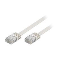 U/UTP Cat6 litteä laitekaapeli, 1,5m, valkoinen