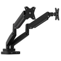 17-32" x2 Dual Monitor Mount With Docking Station, -pöytäteline kahdelle näytölle telakointiasemalla