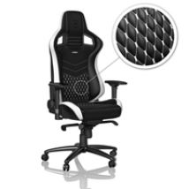 EPIC Gaming Chair - Real Leather, nahkaverhoiltu pelituoli, musta/valkoinen/punainen