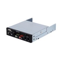 FP35B Muistikortinlukija + I/O -paneeli, 3.5", Musta/Hopea