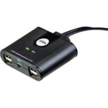 2.0 USB -kytkin, 2 tietokonetta 4 laitteelle, 1,8m, musta