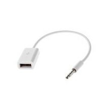 3,5mm -> USB-A-naaras adapteri, 0,2m, valkoinen