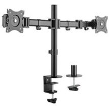13-27" x2 Monitor Desk Mount Dual, -pöytäteline kahdelle näytölle, musta