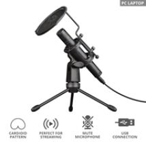 GXT 241 Velica, USB-pöytämikrofoni, musta