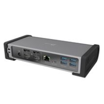 Thunderbolt 4 Quad Display Docking Station, 15-in-1 -telakka, hopea