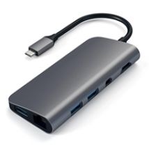 USB-C Aluminum Multimedia Adapter -porttitoistin, Space Gray