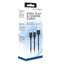 Kyzar Dual Play & Charge -kaapeli, PS5, 3m, musta/sininen