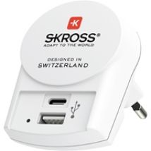 Verkkovirtalaturi, USB-C+A, valkoinen