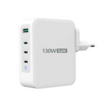 130W GaN-verkkovirtalaturi, 3x USB-C, USB-A, valkoinen