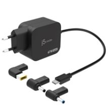 67W GaN-verkkovirtalaturi, USB-C ja 3x Lenovo/Dell/HP-liitintä, musta