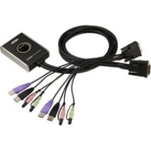 KVM-kytkin, 1-2, DVI-D/USB, 1.2m kaapelit