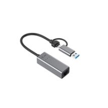 2.5 Gigabit Ethernet -verkkoadapteri, USB-C/A, hopea