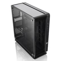 Core P8 Tempered Glass -täystornikotelo, musta