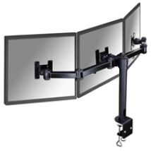 10-21" x3 Flat screen desk mount -pöytäteline kolmelle näytölle, musta