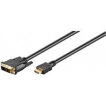 HDMI -> DVI-D -adapterikaapeli, Single-Link, 5m, musta