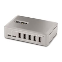 8+2-porttinen 3.2 Gen2 USB-C -hubi, lisävirralla, hopea