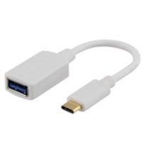 3.2 Gen1 USB-C uros -> USB-A naaras -adpateri, 0,15m, valkoinen