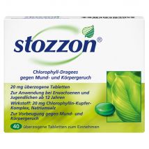 Stozzon Chlorophyll-Dragees gegen Mund- und Körpergeruch Überzogene Tabletten 40 Stück