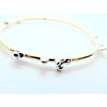 LA Jewellery Fairtrade Fairmined Silver And Brass Pebble Bangle
