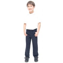 Boys Slim Fit Organic Cotton School Trousers - Navy - 3yrs Plus