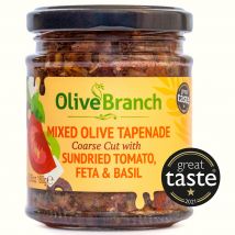 Olive Branch Chunky Tapenade - Green & Black Olives With Sundried Tomato  Feta & Basil - 180g