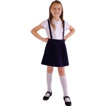 Organic Cotton School Skirt with Braces - Navy - 6yrs Plus