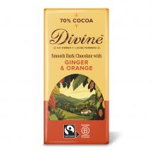 Divine 70% Dark Chocolate with Ginger & Orange - 90g