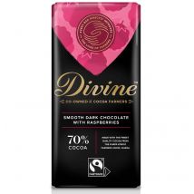 Divine 70% Dark Chocolate with Raspberries - 90g